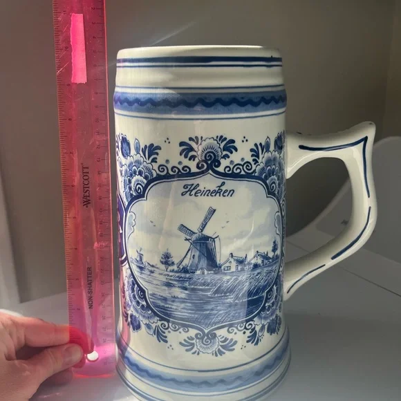 *RARE* Heineken 50th Anniversary Edition Delft Ceramic XL Beer Stein